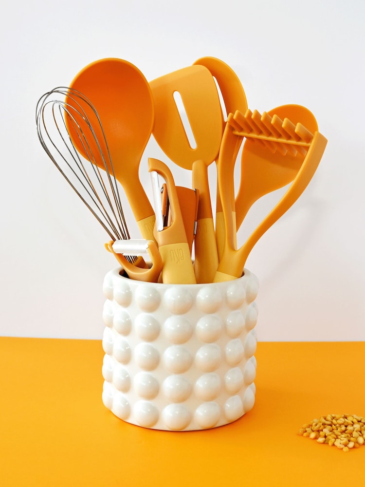 eKu Set of 9 Yellow Kitchen Utensils - Image 1 of 3
