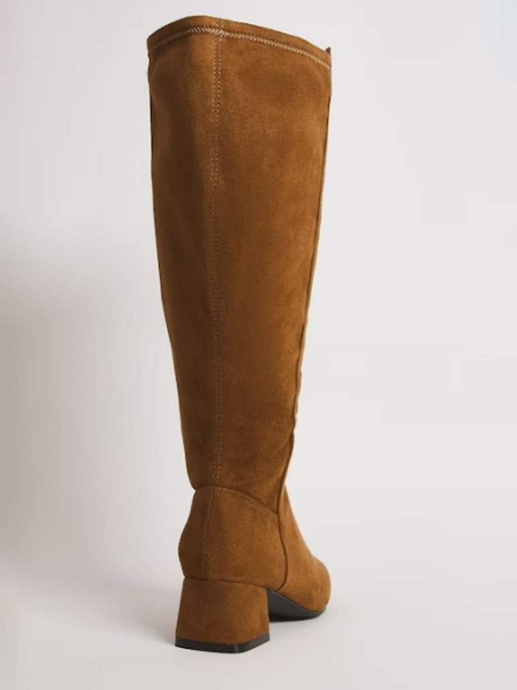 JD Williams Brown Wide Block Heel High Leg Boots - Image 3 of 3 JD Williams Brown Wide Block Heel High Leg Boots - Image 3 of 3