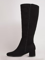 JD Williams Black Extra Wide Block Heel High Leg Boots - Image 2 of 3