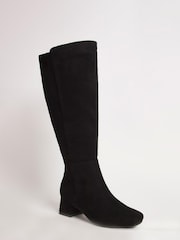 JD Williams Black Extra Wide Block Heel High Leg Boots - Image 3 of 3