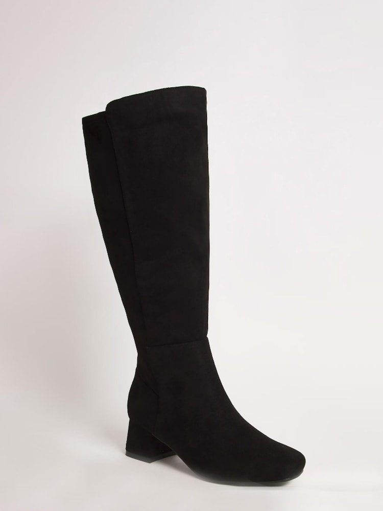 JD Williams Black Extra Wide Block Heel High Leg Boots - Image 3 of 3 JD Williams Black Extra Wide Block Heel High Leg Boots - Image 3 of 3