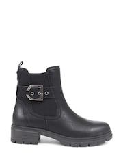 Pavers Black Pavers Chunky Buckle Detail Black Ankle Boots - Image 1 of 5