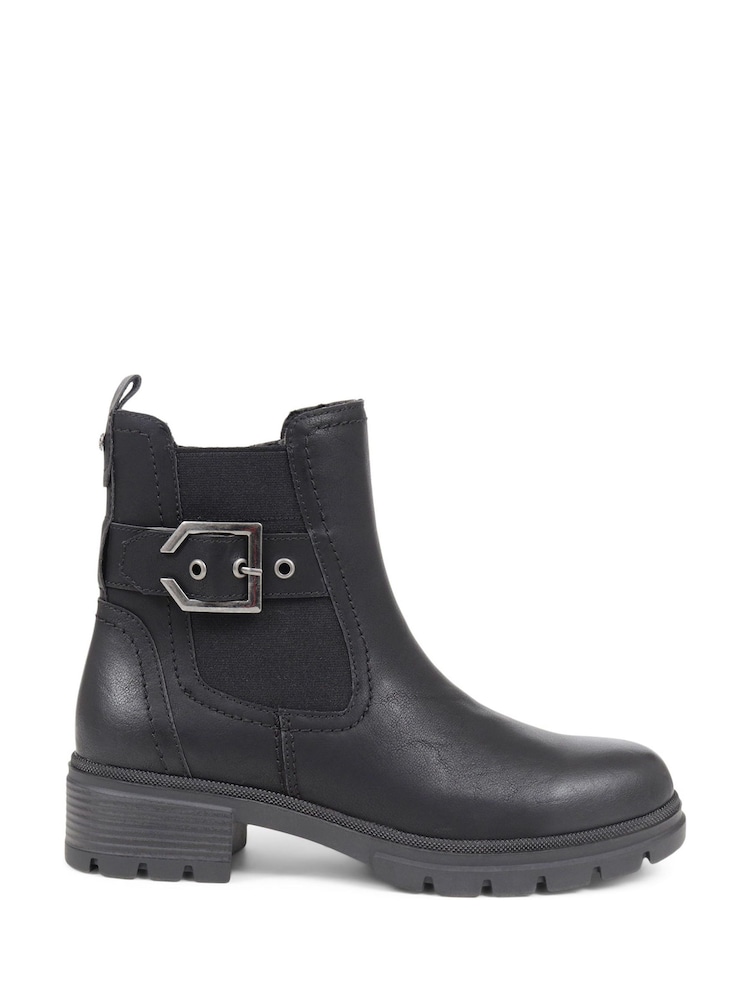 Schwarz - Pavers Stiefeletten mit klobigem Schnallendetail, Schwarz - Bild 1 von 5 Schwarz - Pavers Stiefeletten mit klobigem Schnallendetail, Schwarz - Bild 1 von 5
