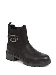 Pavers Black Pavers Chunky Buckle Detail Black Ankle Boots - Image 2 of 5