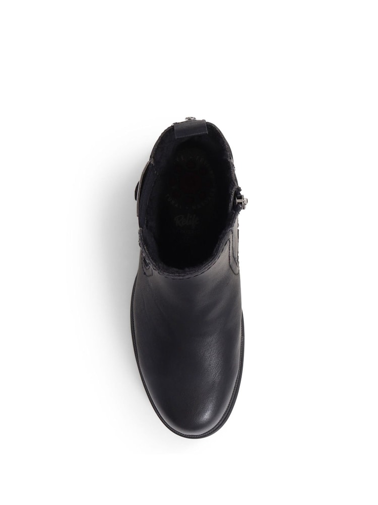 Pavers Black Pavers Chunky Buckle Detail Black Ankle Boots - Image 3 of 5