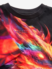 Black Dragon Short Sleeve Graphic 100% Cotton T-Shirt (4-16yrs) - Image 3 of 3