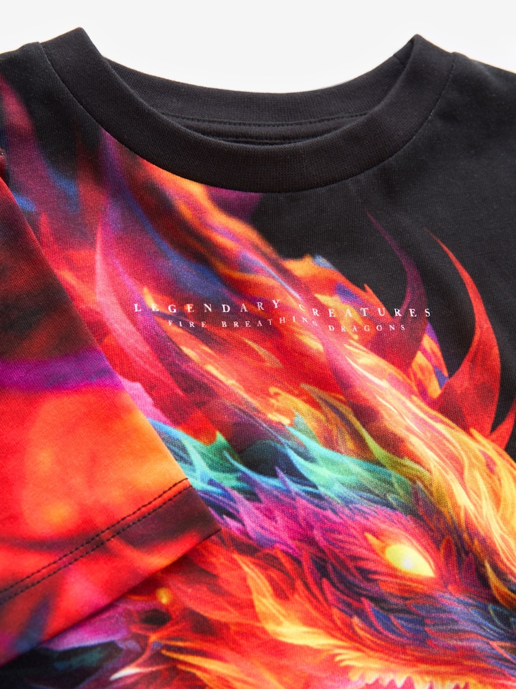 Black Dragon Short Sleeve Graphic 100% Cotton T-Shirt (4-16yrs) - Image 3 of 3
