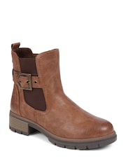 חום - Jones Bootmaker Relife מאת Pavers Chunky Buckle Detail מגפונים חומים - Image 2 of 5