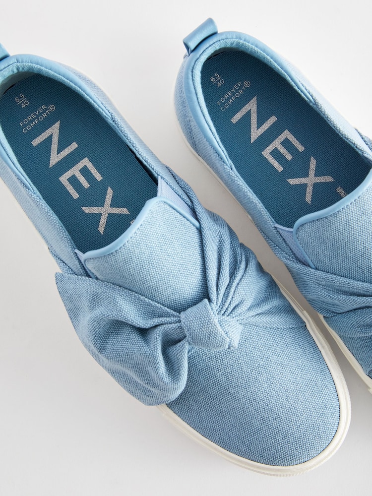 Buy Blue Forever Comfort® Bow Skater Slip-On Trainers from Next