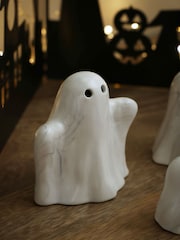 Set of 3 Cream Halloween Marble Ghost Ornaments - Image 2 of 3