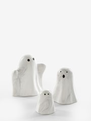 Set of 3 Cream Halloween Marble Ghost Ornaments - Image 3 of 3