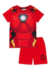 Vanilla Underground Red Boys Marvel Iron Man Short 100% Cotton Pyjamas - Image 1 of 7