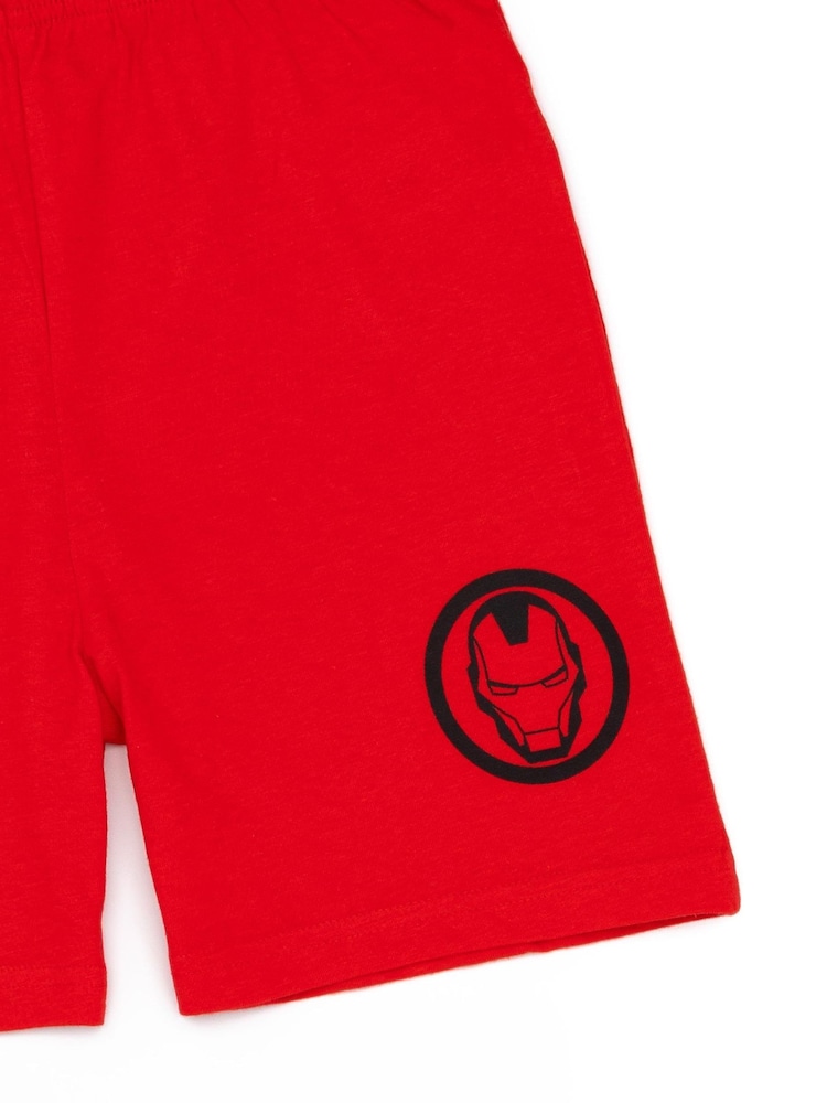 Vanilla Underground Red Boys Marvel Iron Man Short 100% Cotton Pyjamas - Image 5 of 7