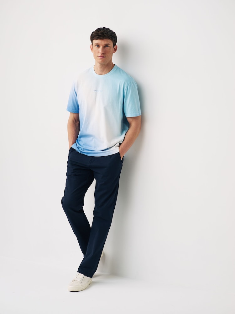 Blue Diagonal 100% Cotton Dip Dye T-Shirt - Image 2 of 7 Blue Diagonal 100% Cotton Dip Dye T-Shirt - Image 2 of 7