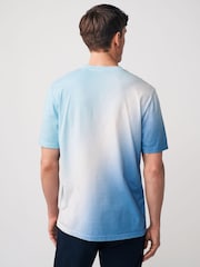 Blue Diagonal 100% Cotton Dip Dye T-Shirt - Image 3 of 7