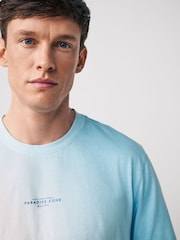 Blue Diagonal 100% Cotton Dip Dye T-Shirt - Image 4 of 7