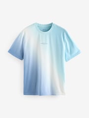 Blue Diagonal 100% Cotton Dip Dye T-Shirt - Image 5 of 7