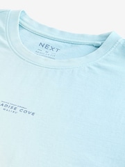 Blue Diagonal 100% Cotton Dip Dye T-Shirt - Image 6 of 7
