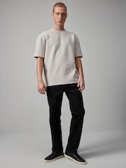 Light Grey Quilted Textured Relaxed Fit T-Shirt - Image 2 of 8