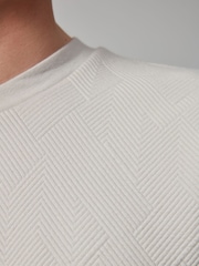 Light Grey Quilted Textured Relaxed Fit T-Shirt - Image 5 of 8