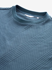 Blue Relaxed Fit Textured T-Shirt - Image 6 of 7