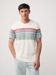 Ecru/Pastel Block 100% Cotton T-Shirt - Image 1 of 6