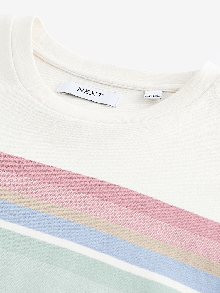 Ecru/Pastel Block 100% Cotton T-Shirt - Image 5 of 6