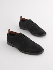 Black Leather Smart Casual Derby Shoes - Image 2 of 7