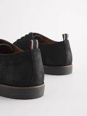 Black Leather Smart Casual Derby Shoes - Image 4 of 7