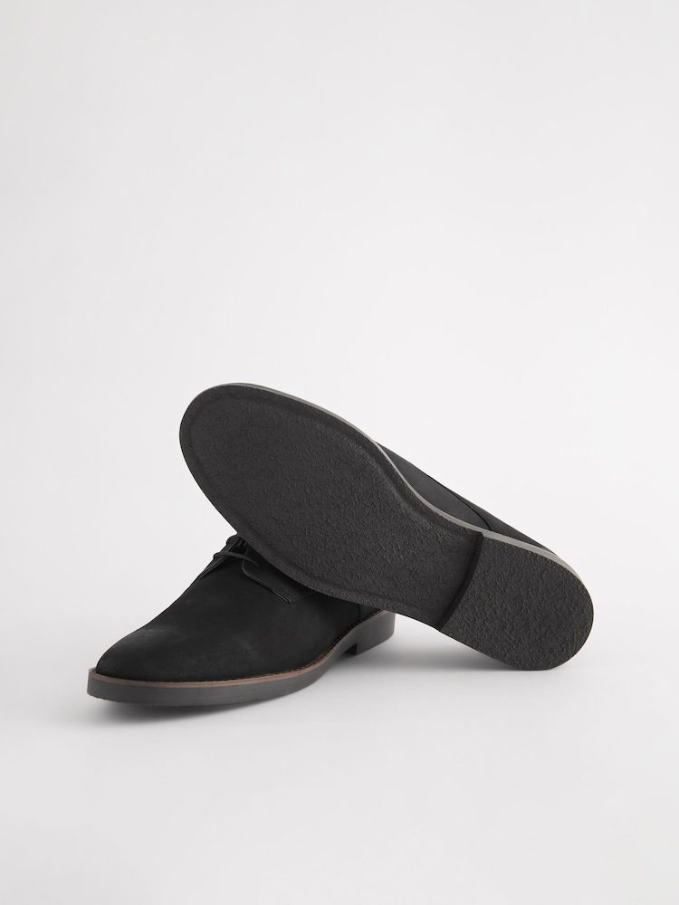 Black Leather Smart Casual Derby Shoes - Image 7 of 7