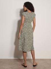 Apricot Green Brush Spot Milkmaid Midi Dress - Image 2 of 3