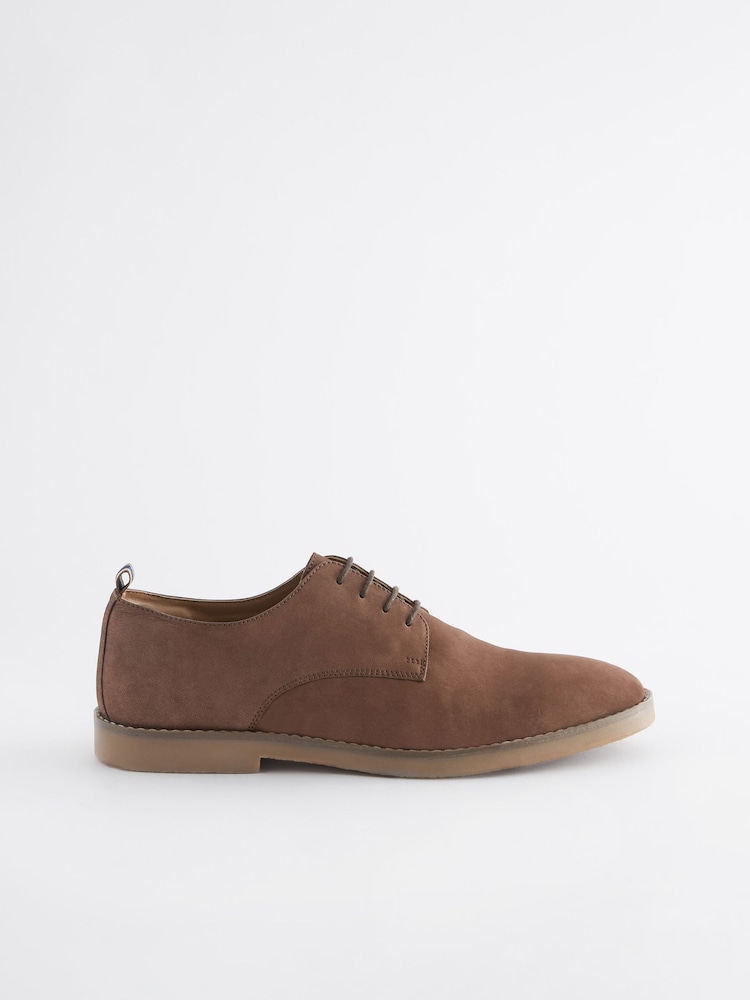 Tan Brown Leather Smart Casual Derby Shoes - Image 3 of 7