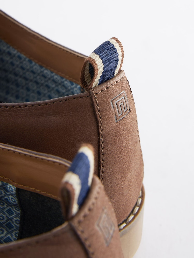 Tan Brown Leather Smart Casual Derby Shoes - Image 4 of 7