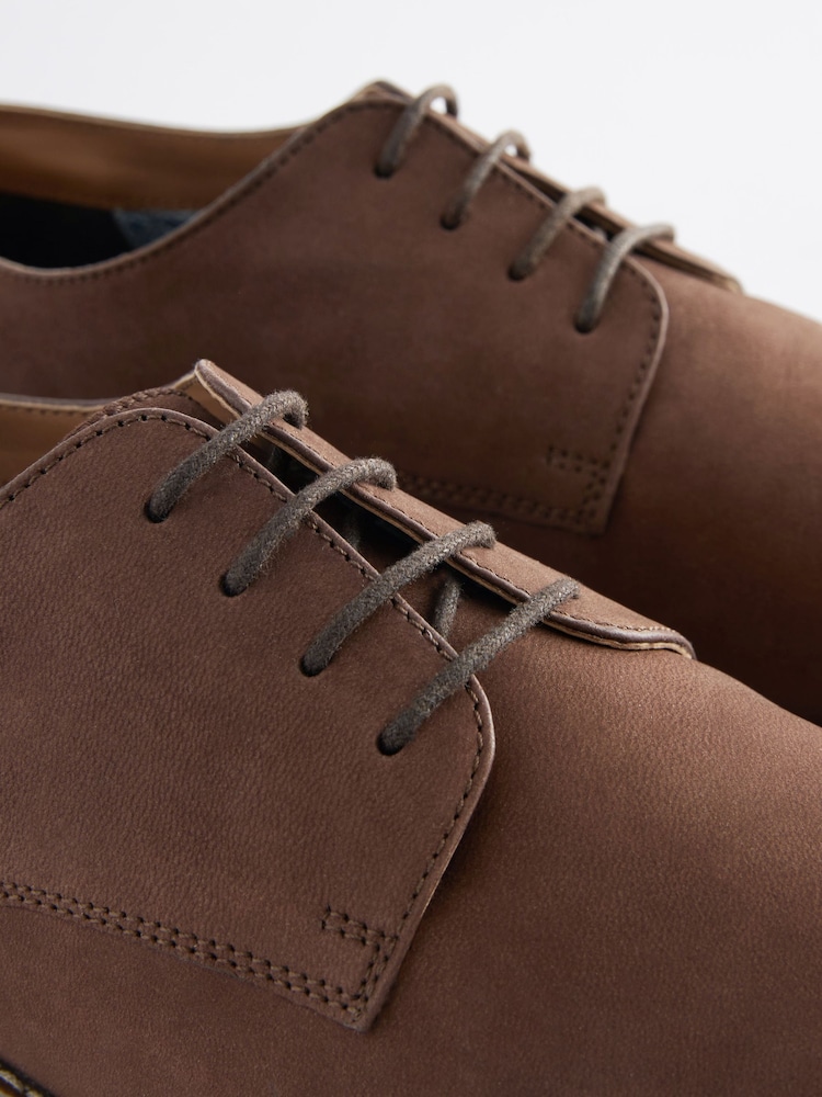 Tan Brown Leather Smart Casual Derby Shoes - Image 6 of 7