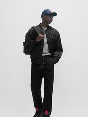 HUGO Light Grey HUGO Box Logo Cotton Jumper - Image 3 of 5