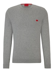 HUGO Light Grey HUGO Box Logo Cotton Jumper - Image 5 of 5