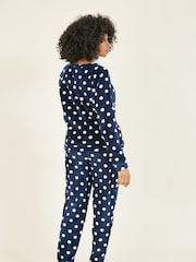 Yumi Blue Spot Super Soft Fleece Pyjamas - Image 2 of 5