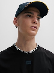 HUGO Black Logo Detail Sleeveless T-Shirt 100% Cotton Jersey - Image 5 of 6