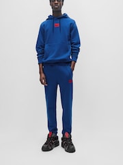 داكن أسود - HUGO 100% Cotton Logo Cuffed Joggers - صورة 3 من 6
