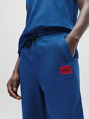 داكن أسود - HUGO 100% Cotton Logo Cuffed Joggers - صورة 4 من 6