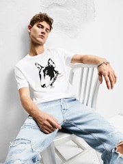 HUGO Dog Graphic Print Regular Fit T-Shirt - Image 1 of 6