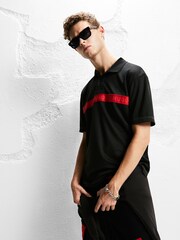 HUGO Black Cotton-Blend Polo Shirt - Image 1 of 8