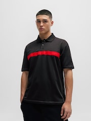 HUGO Black Cotton-Blend Polo Shirt - Image 4 of 8