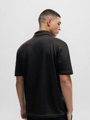 HUGO Black Cotton-Blend Polo Shirt - Image 5 of 8