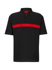 HUGO Black Cotton-Blend Polo Shirt - Image 8 of 8