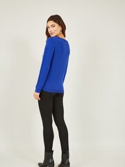 Yumi Blue Christmas Dog Knitted Jumper - Image 4 of 4