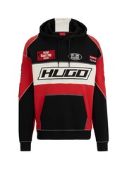 HUGO Red/Black Racing Inspired Logo Relaxed Fit Hoodie - Image 5 of 5
