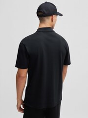 HUGO Stacked Logo Pocket Detail Black Polo Shirt - Image 2 of 6