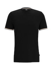 BOSS Black 100% Cotton Jersey Signature Stripe T-Shirt - Image 5 of 5