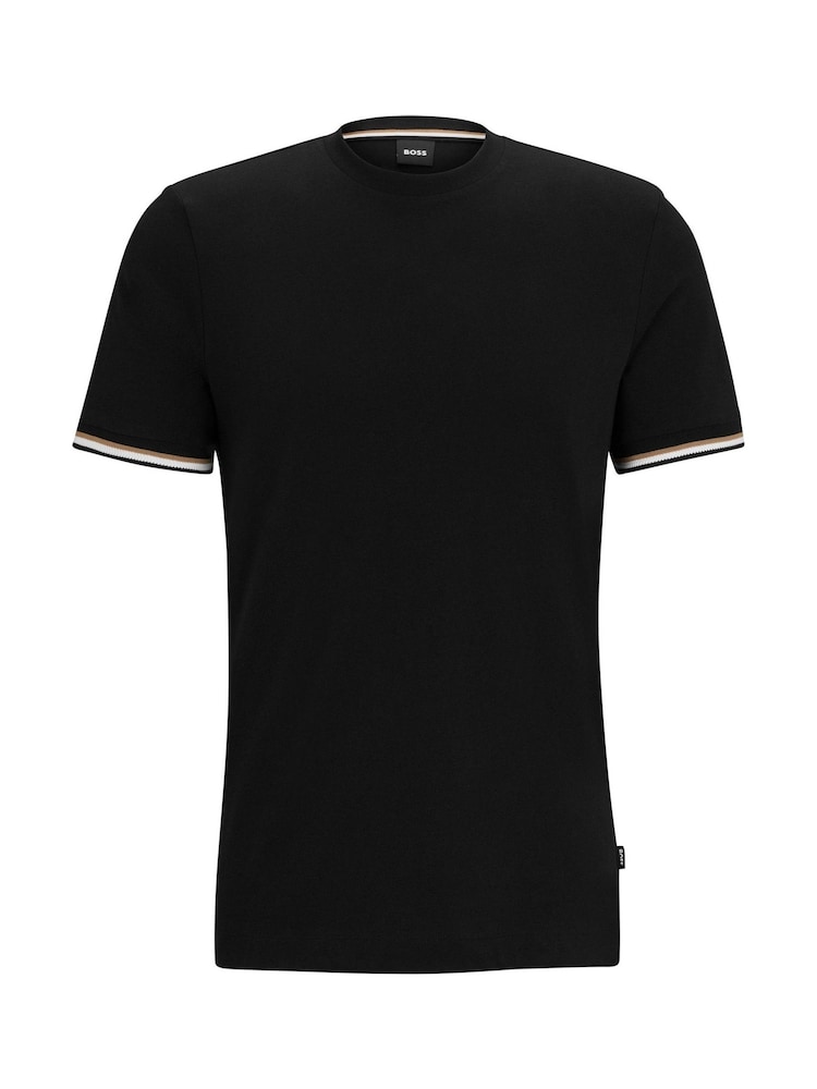 BOSS Black 100% Cotton Jersey Signature Stripe T-Shirt - Image 5 of 5